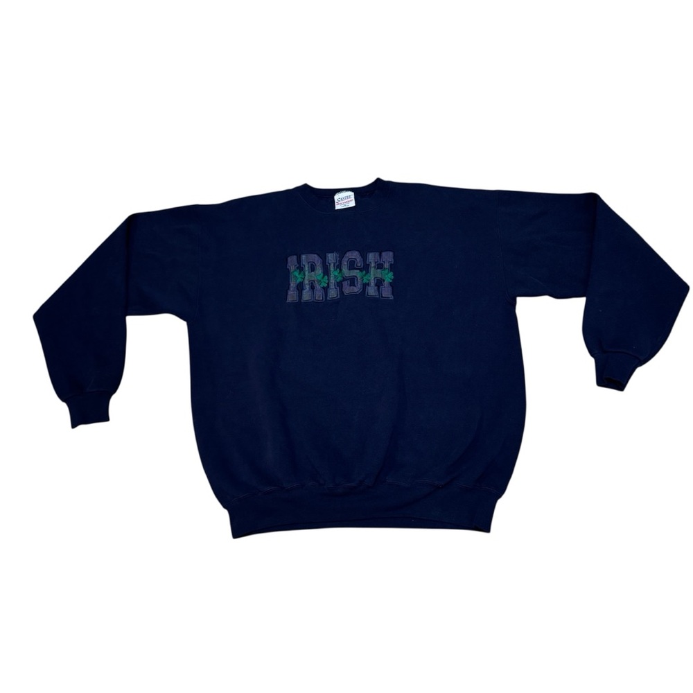 Vintage 90s Santee Heavyweight Women’s Navy Blue Irish Pullover Sweatshirt XL